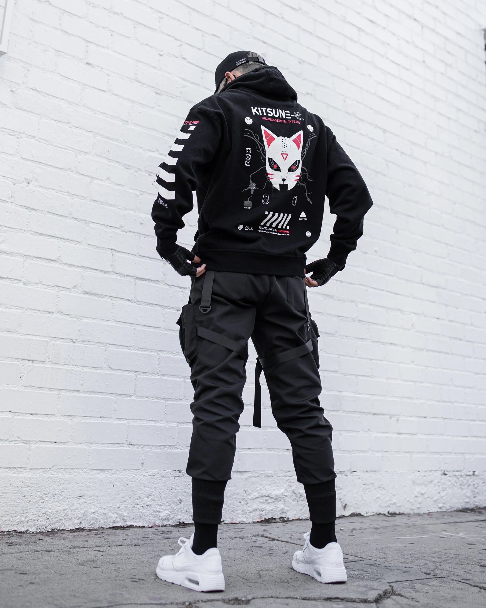 Kitsune-5X RD Black Hoodie 3