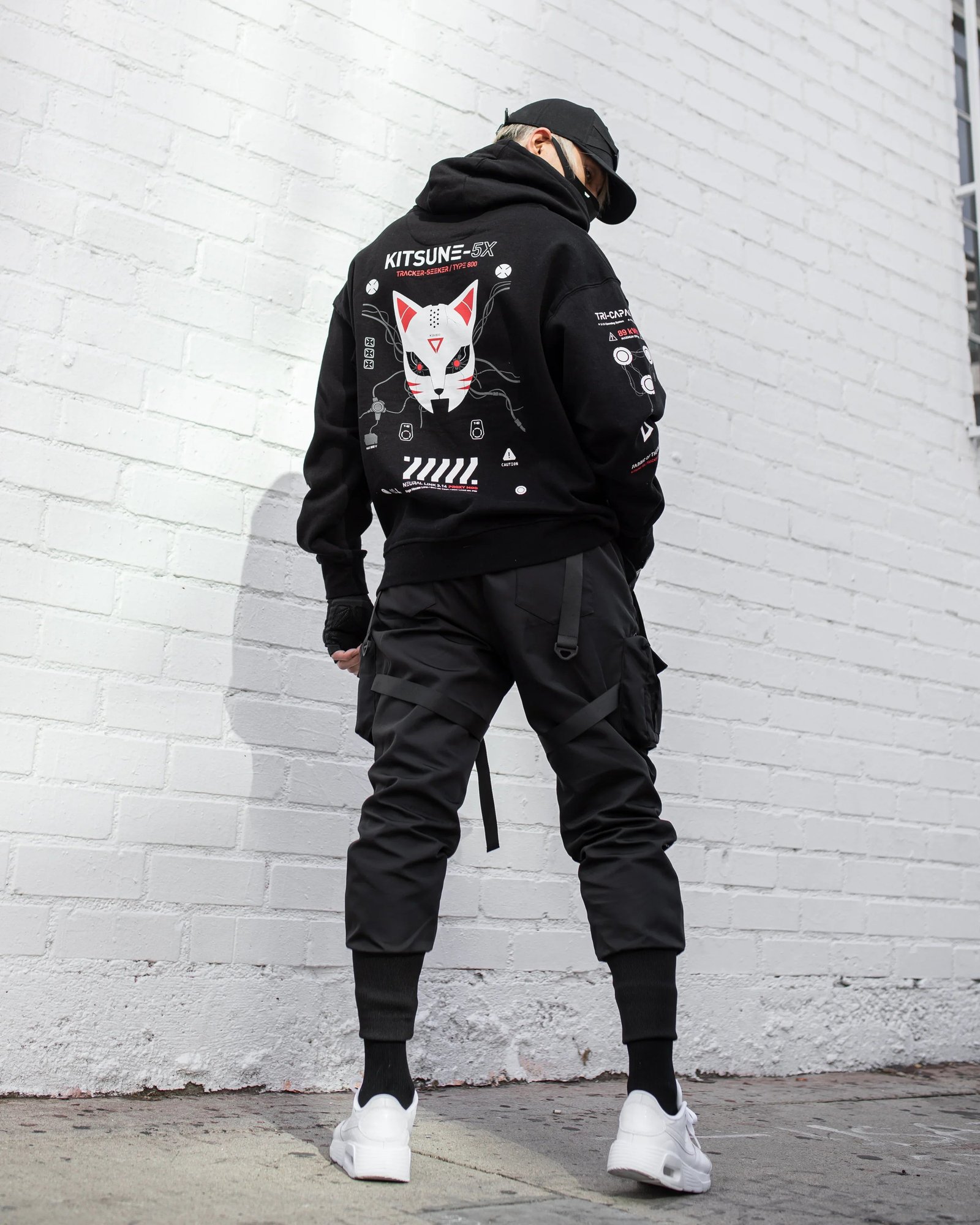 Kitsune-5X RD Black Hoodie 5