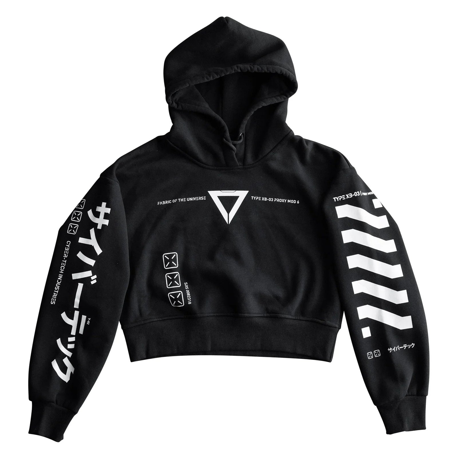 XB-03 Black Crop Hoodie 2