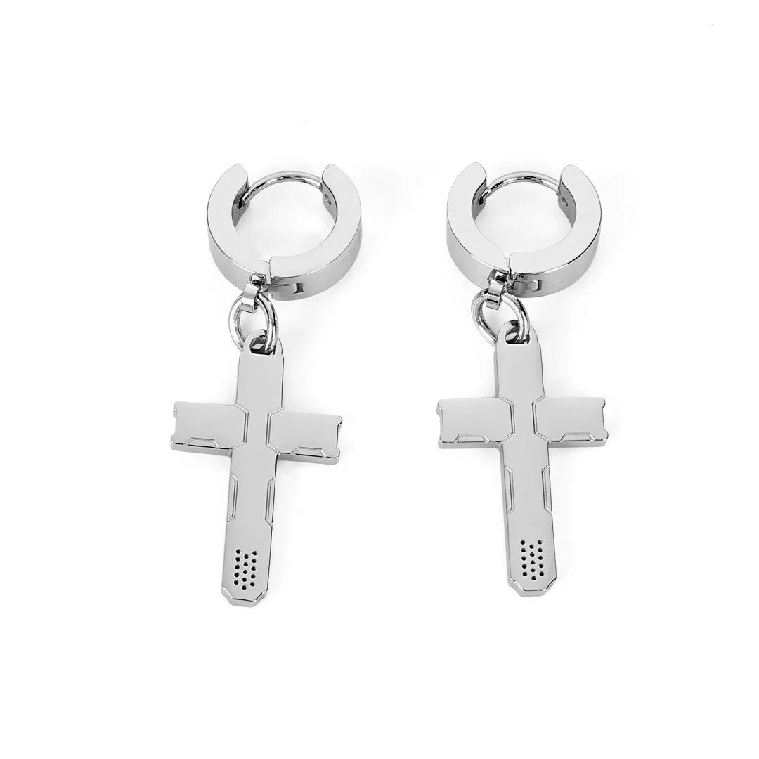 CRX-20 Steel Cross Earrings 2