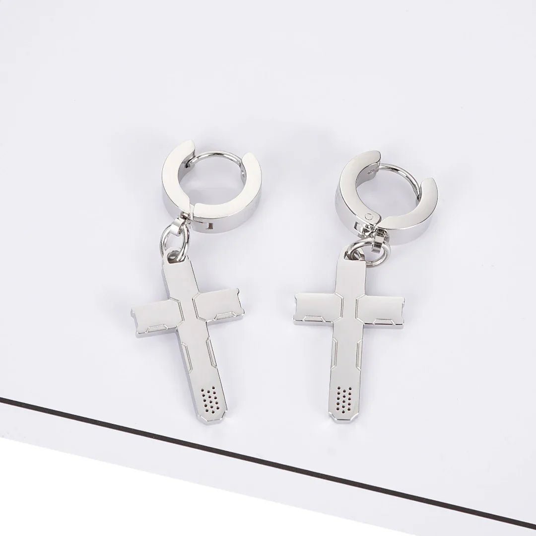 CRX-20 Steel Cross Earrings 5