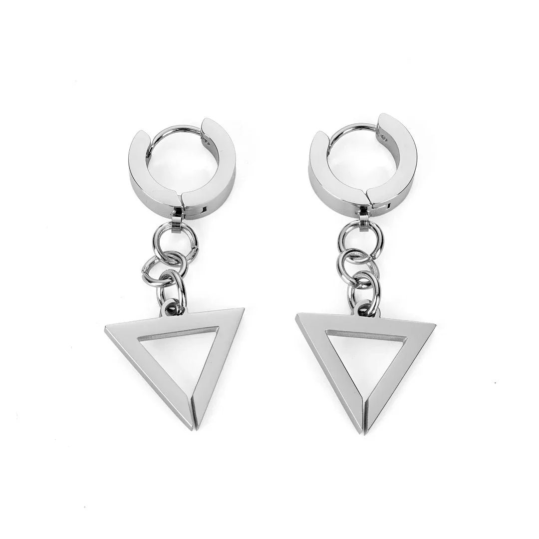 TR-08 Steel Triangle Earrings 2