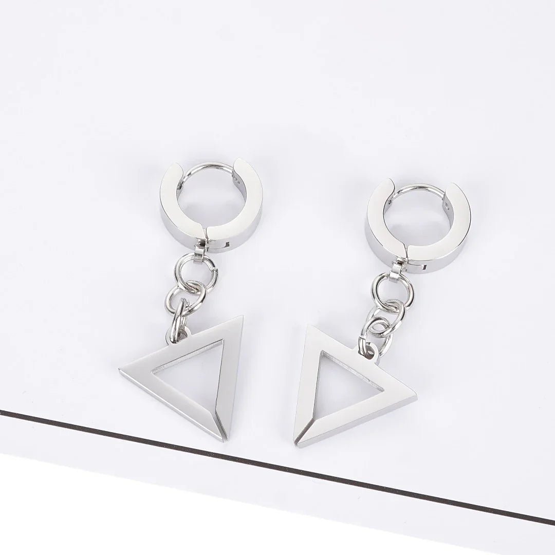 TR-08 Steel Triangle Earrings 5