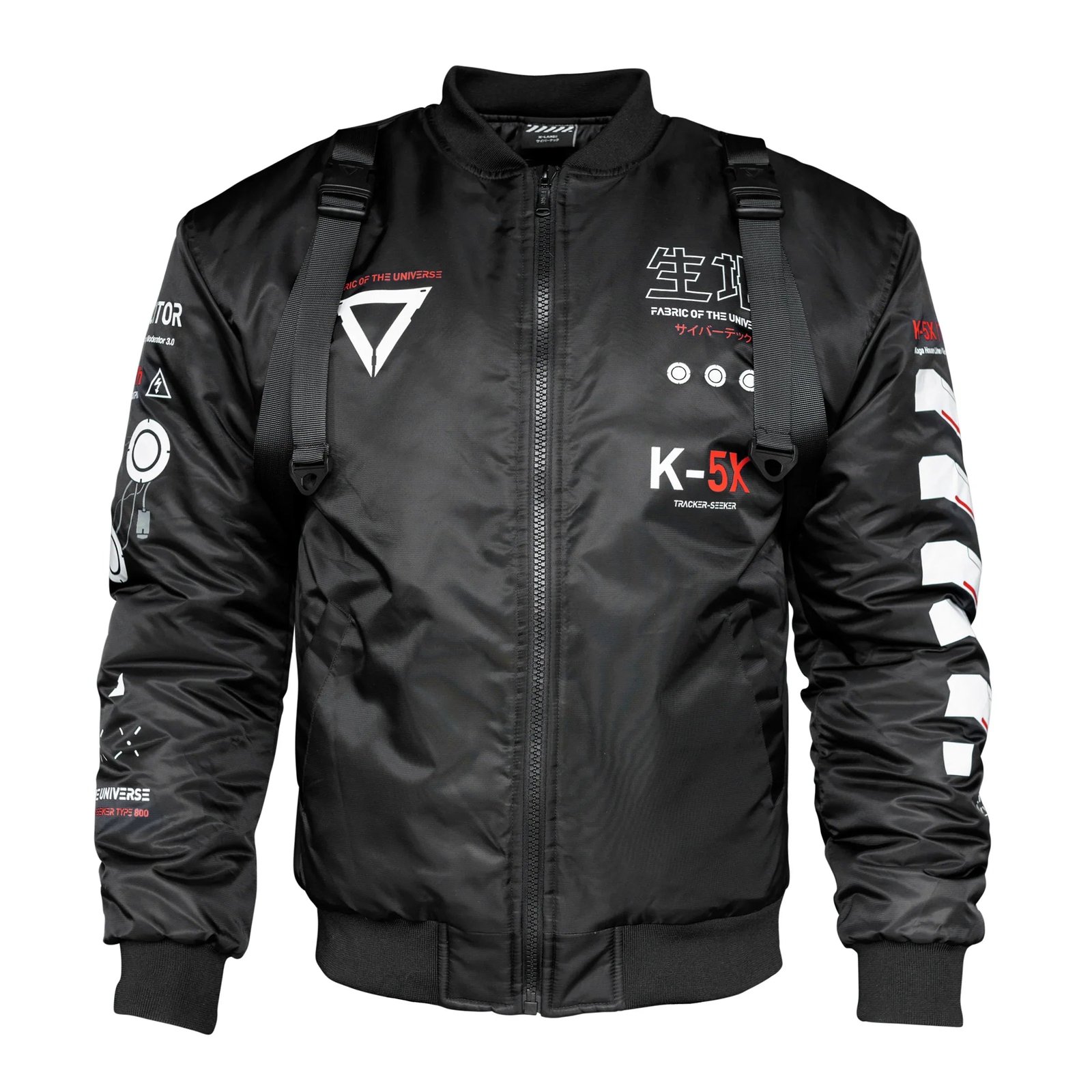 Kitsune-5X Black Bomber Jacket 2