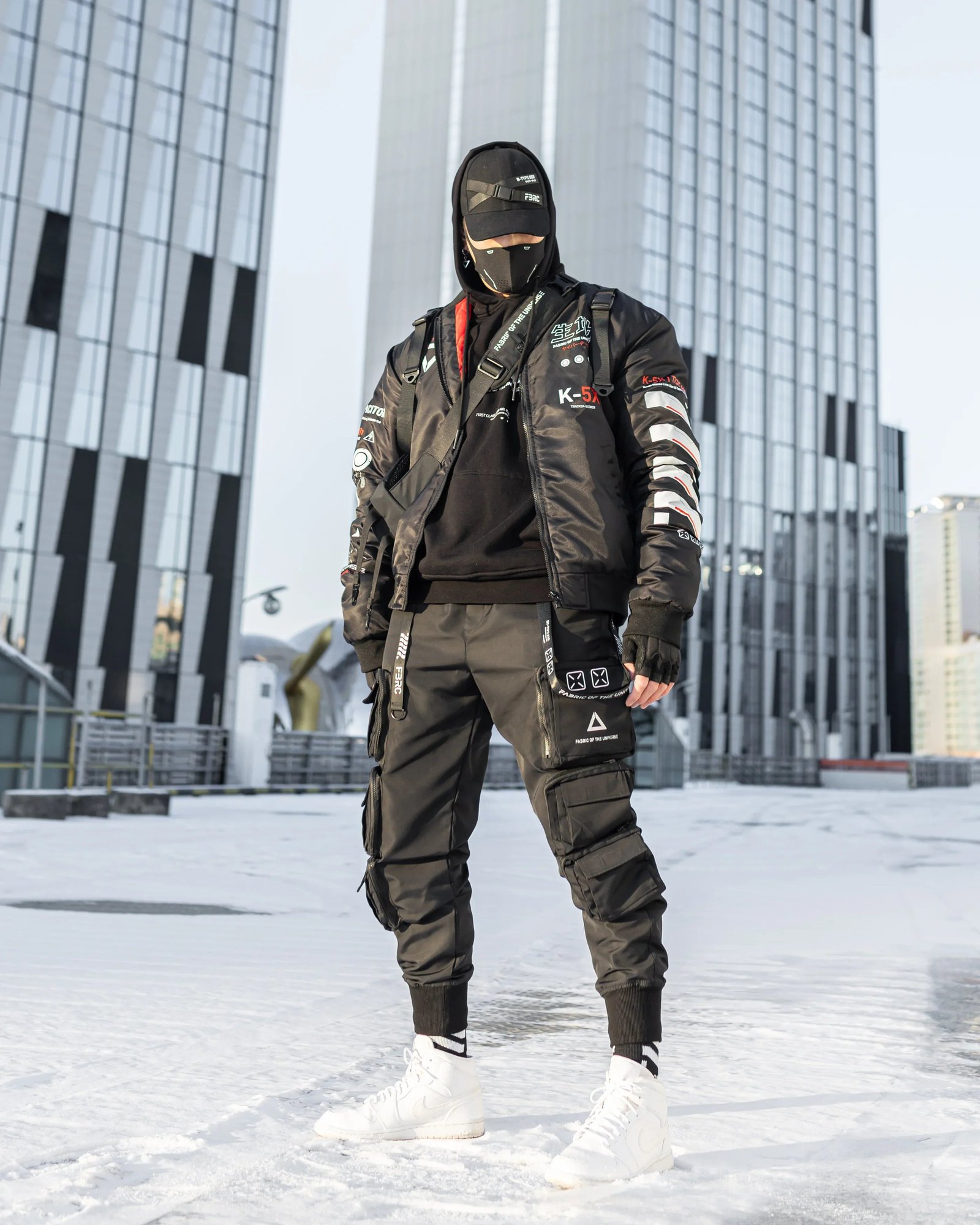 Kitsune-5X Black Bomber Jacket 4
