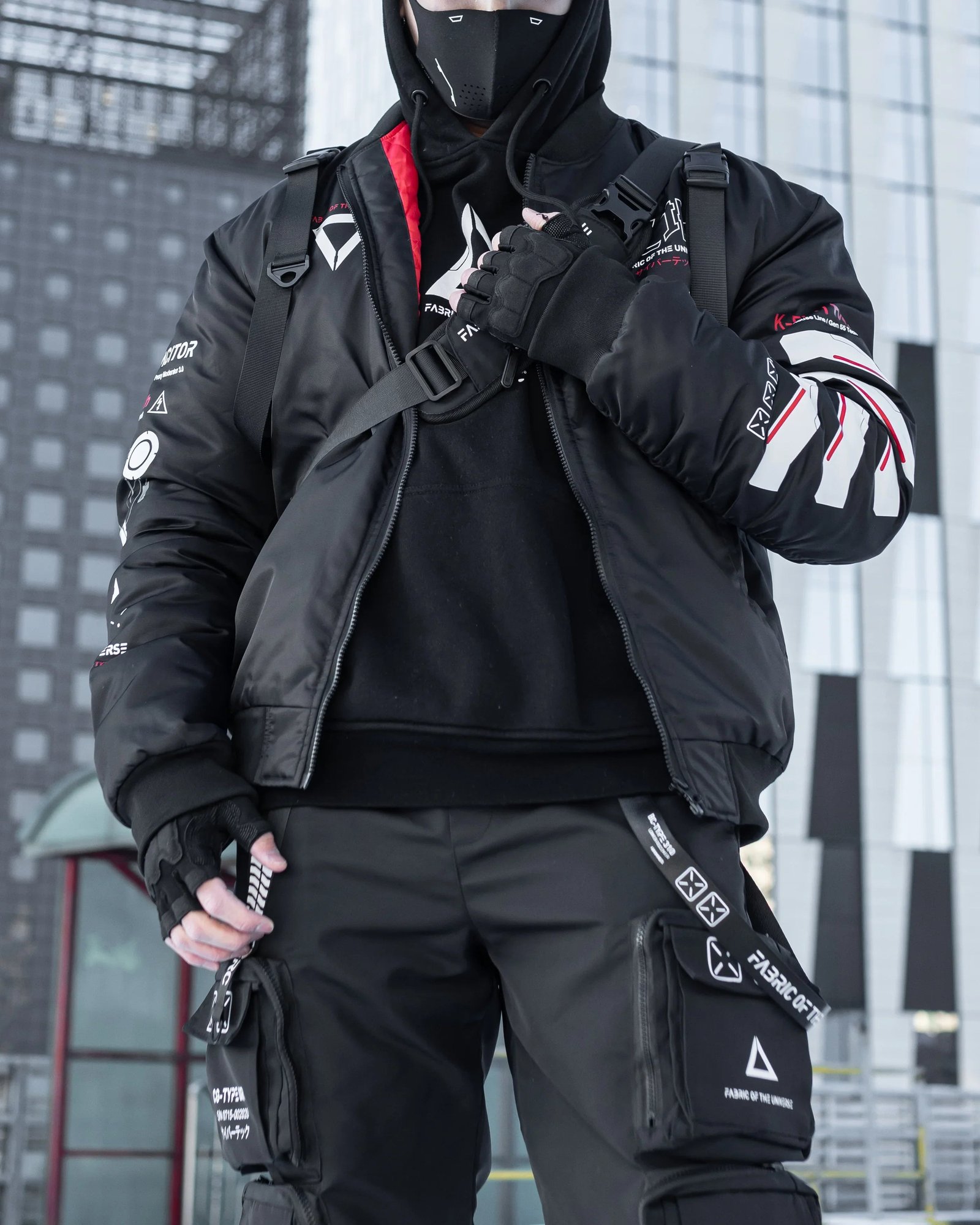 Kitsune-5X Black Bomber Jacket 5