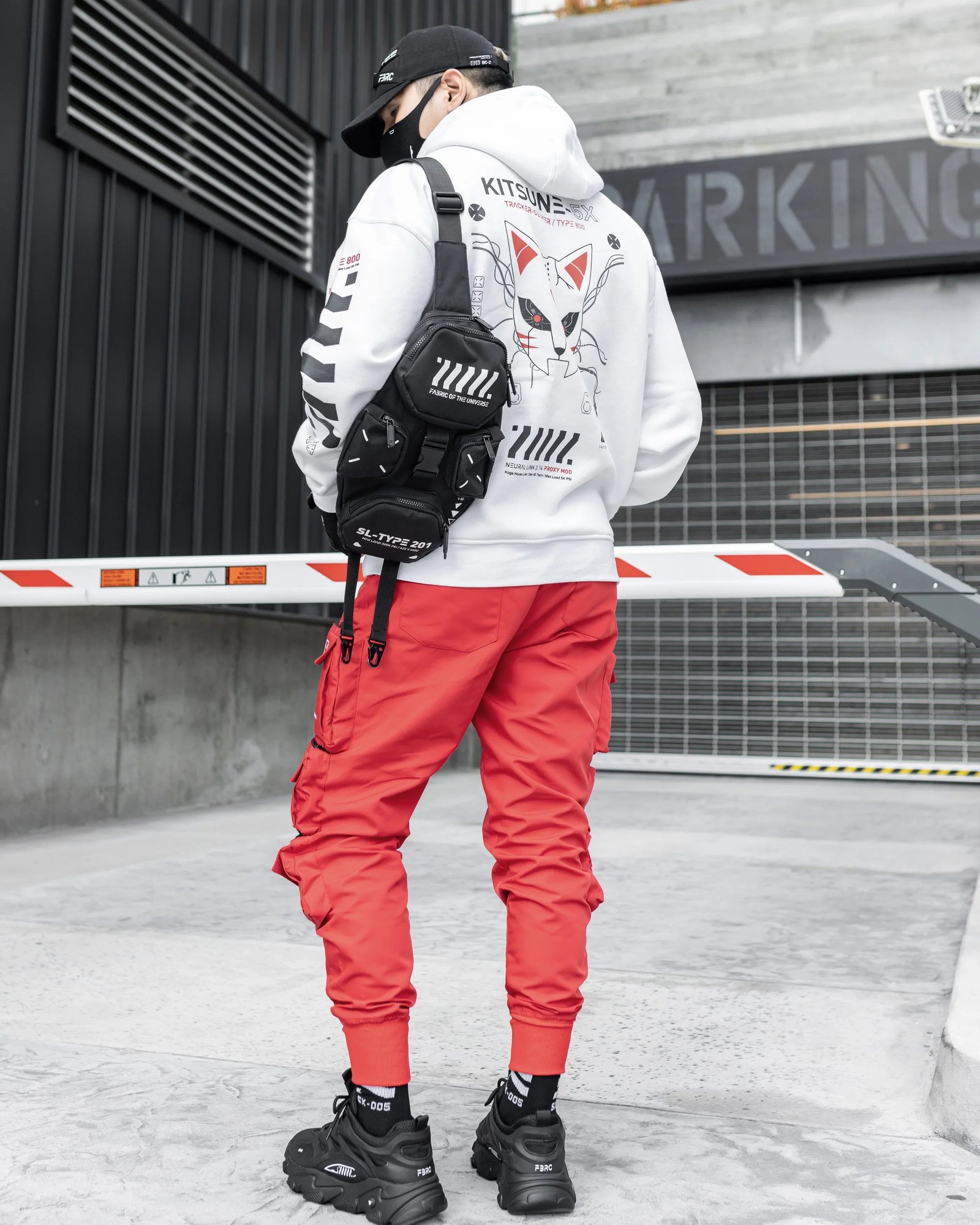Kitsune-5X RD White Hoodie 4