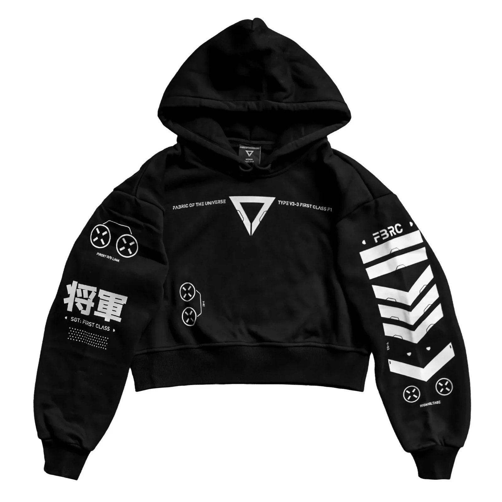 V3-3 Black Crop Hoodie 2