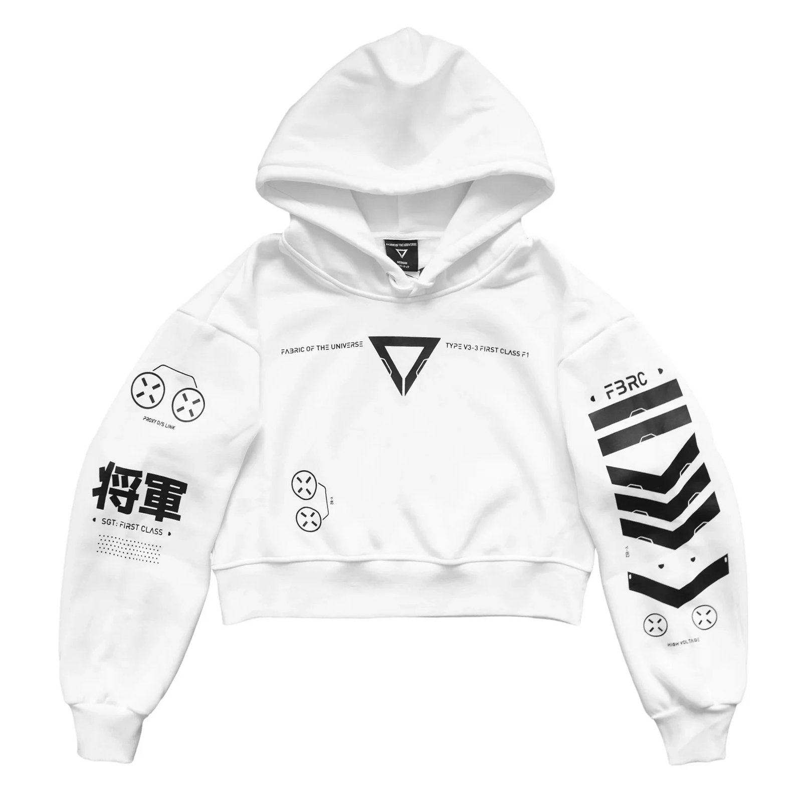 V3-3 White Crop Hoodie 2