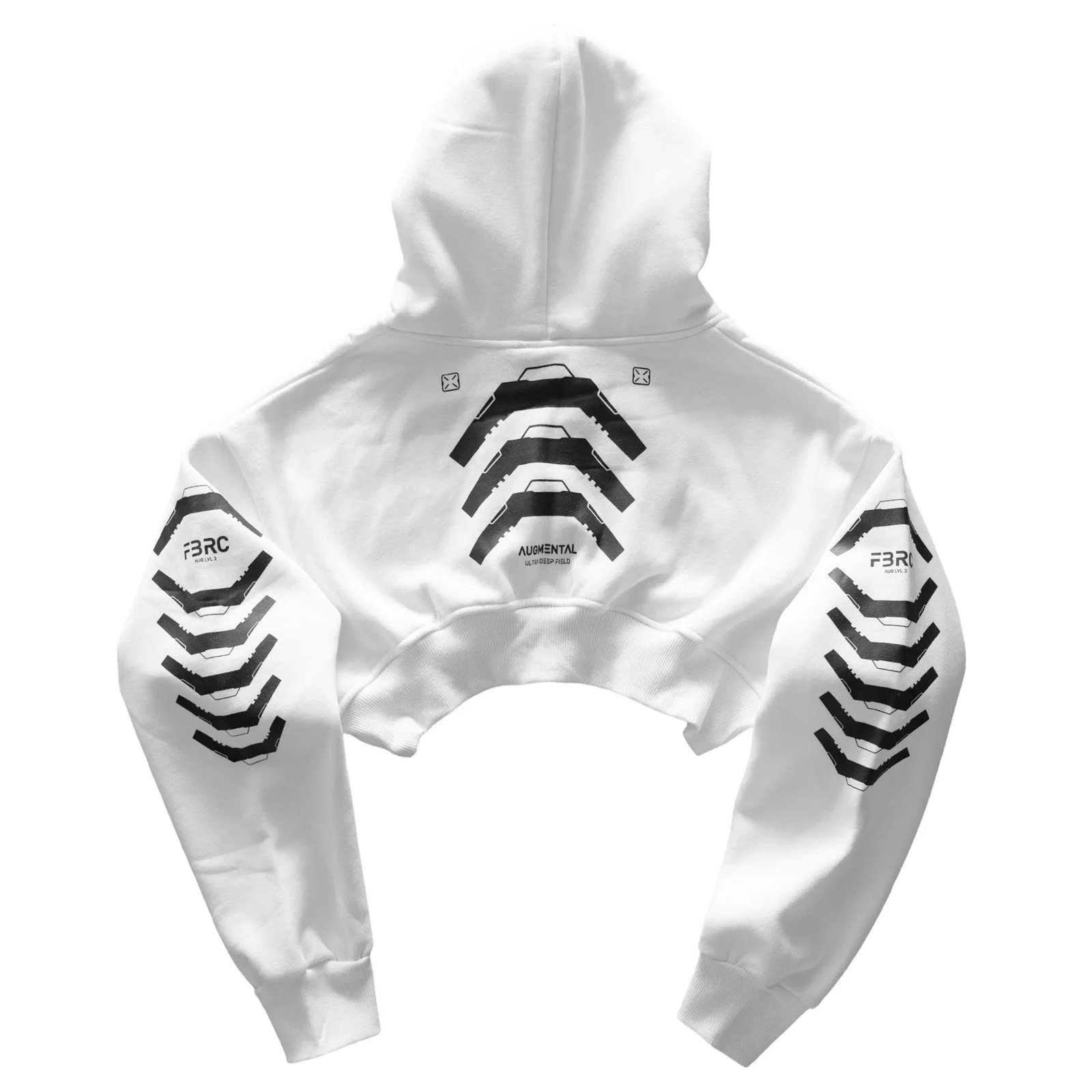 Augmental White Super Crop Hoodie 2