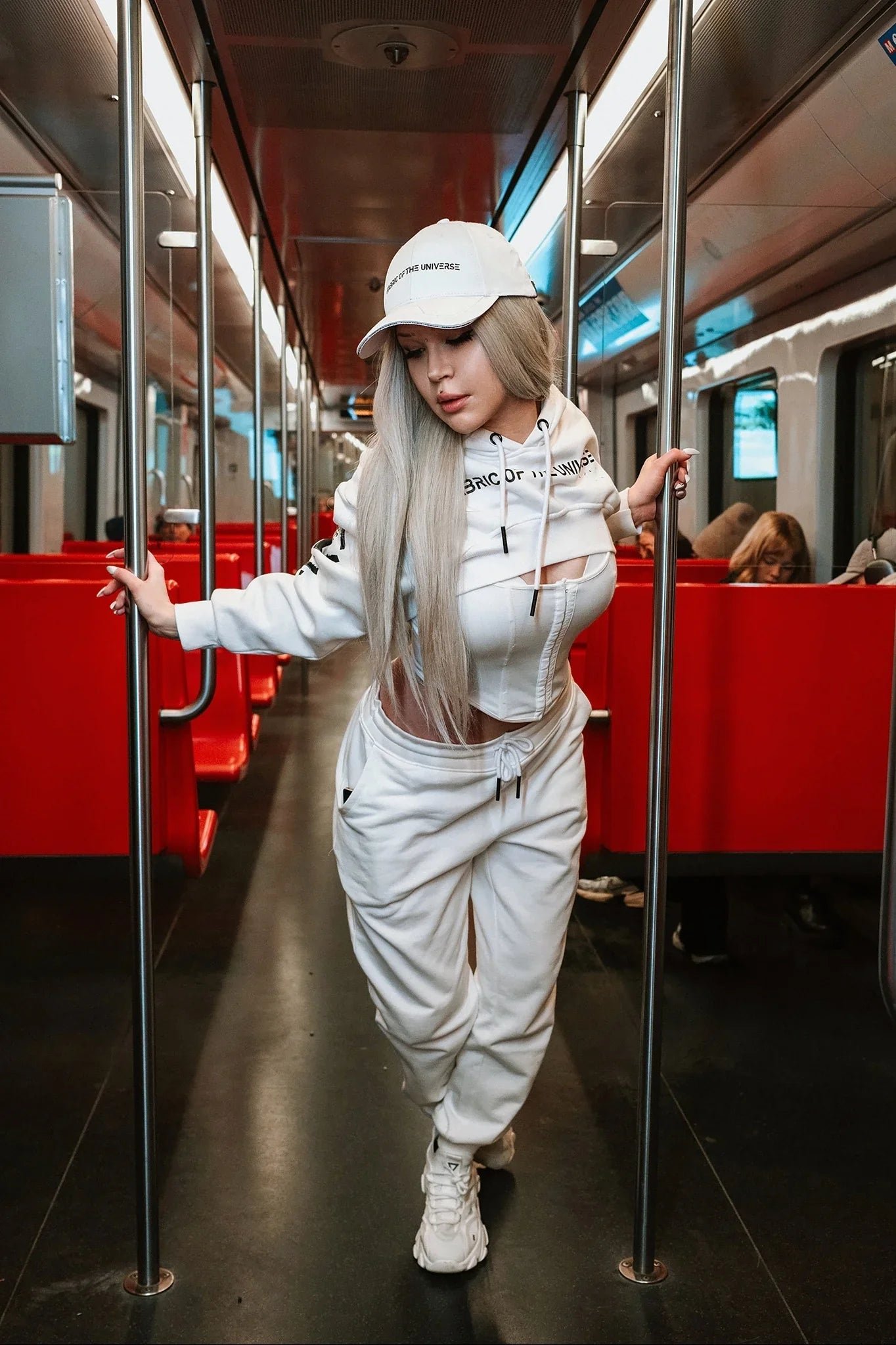 Augmental White Super Crop Hoodie 5