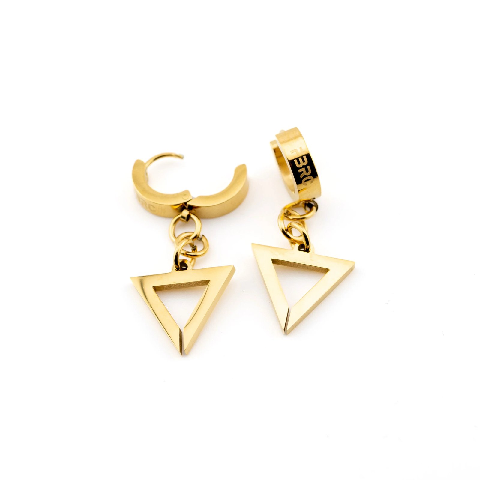 TR-08 Gold Triangle Earrings 2