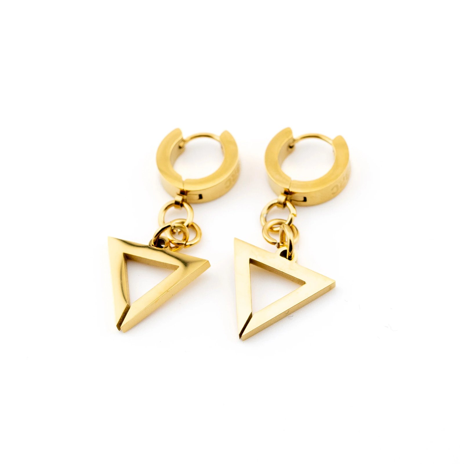 TR-08 Gold Triangle Earrings 3