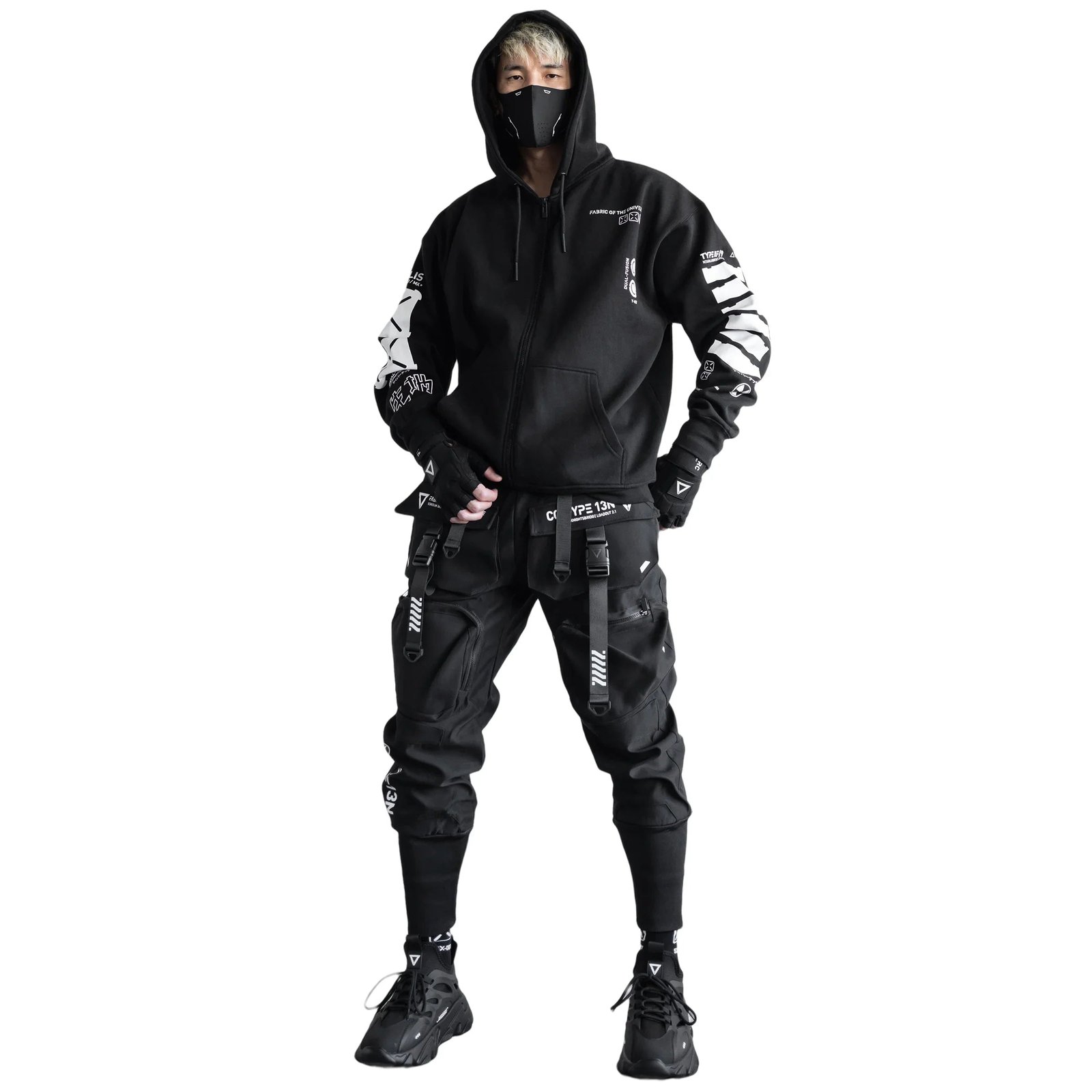 Y-2050 Black Zip Hoodie 4