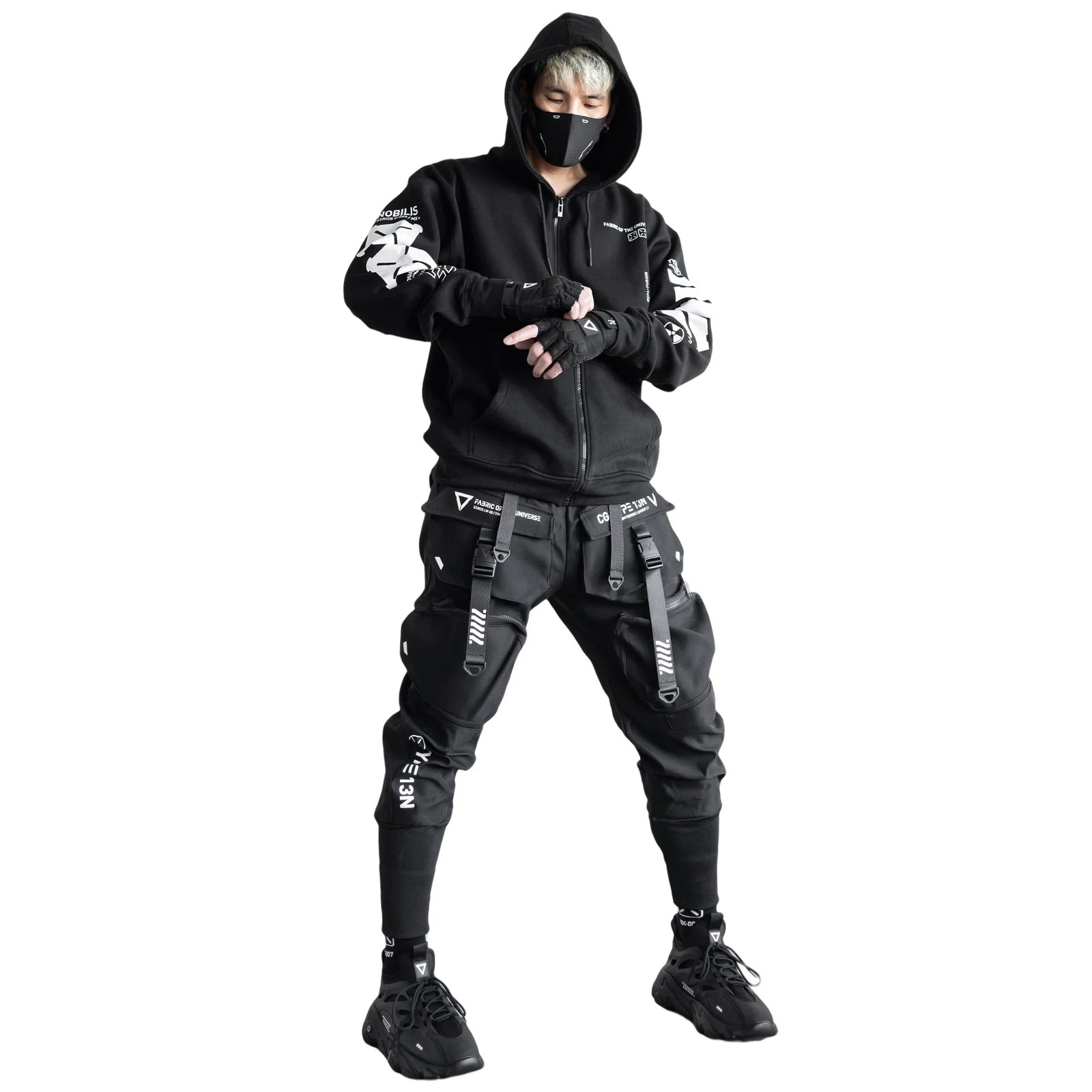 Y-2050 Black Zip Hoodie 6