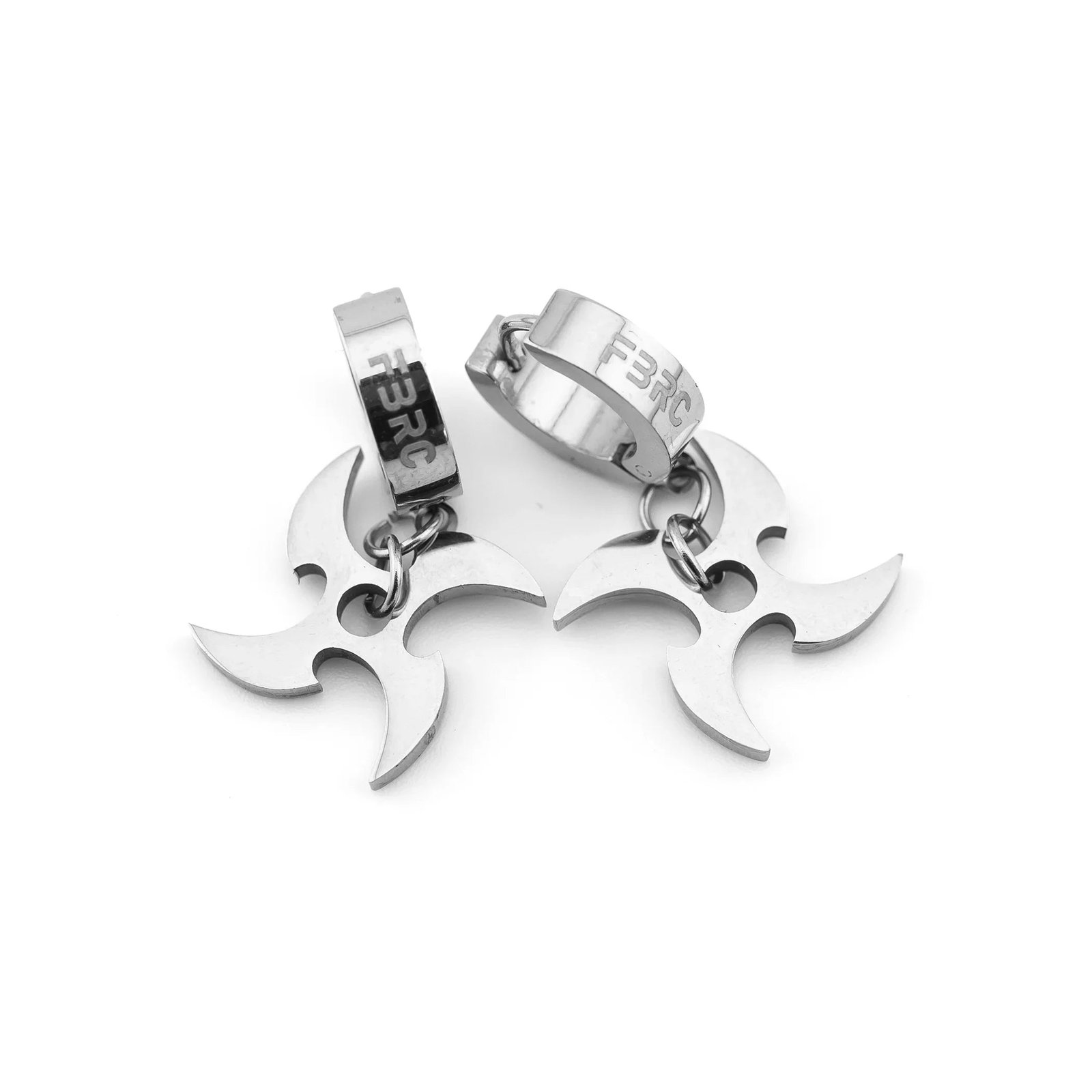 SRK-02C SS Shuriken Earrings 2