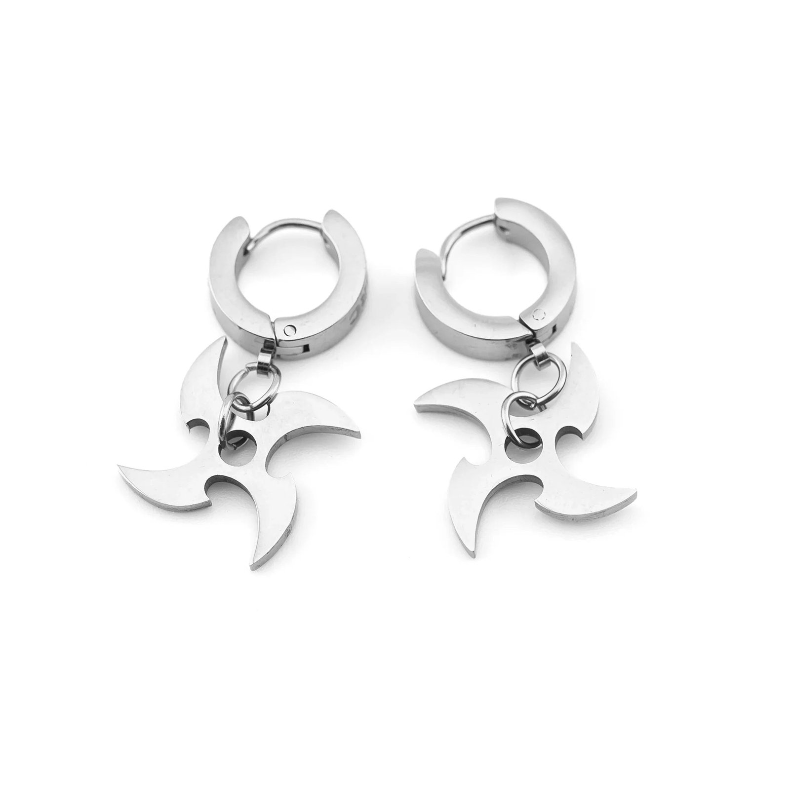 SRK-02C SS Shuriken Earrings 3