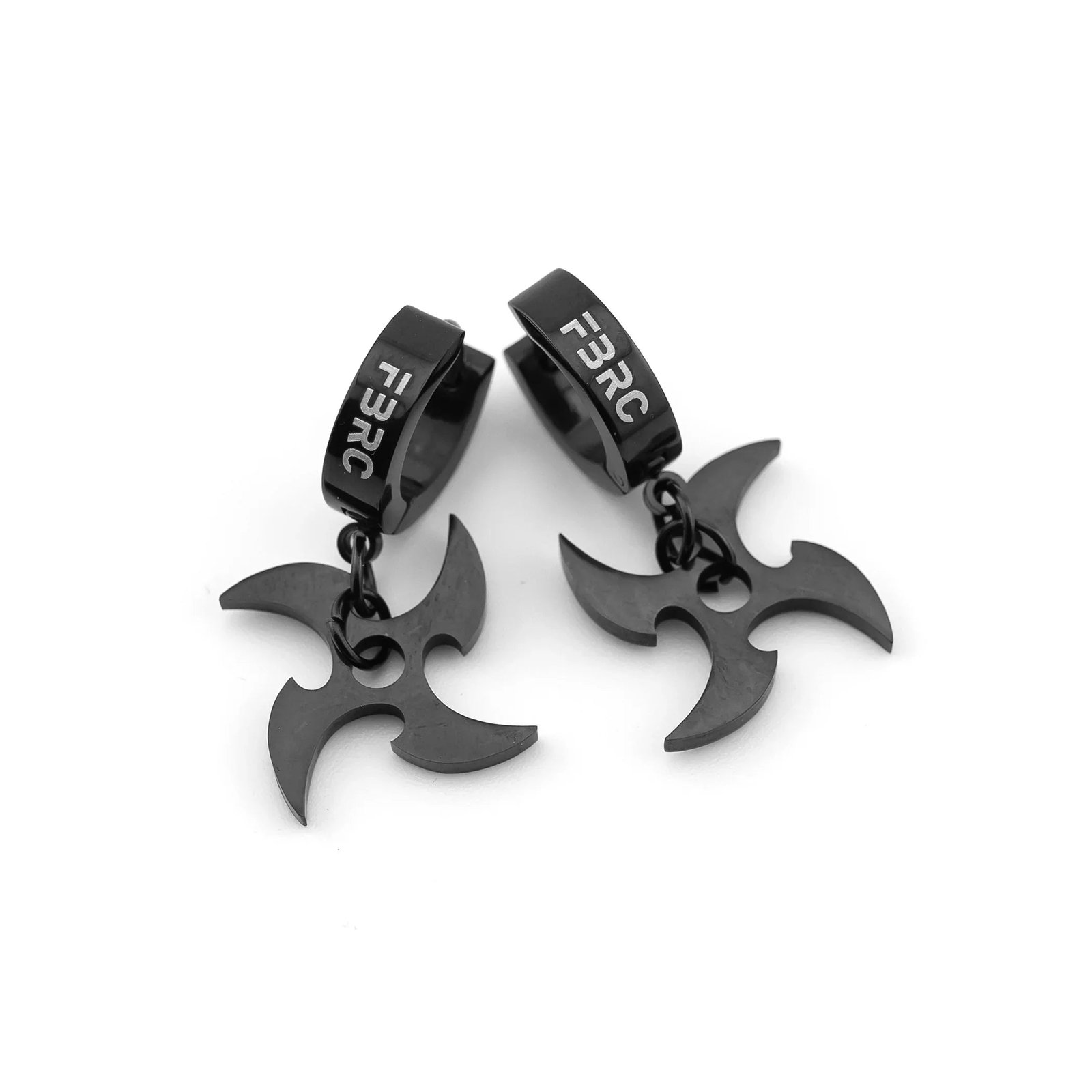 SRK-02C Black Shuriken Earrings 2