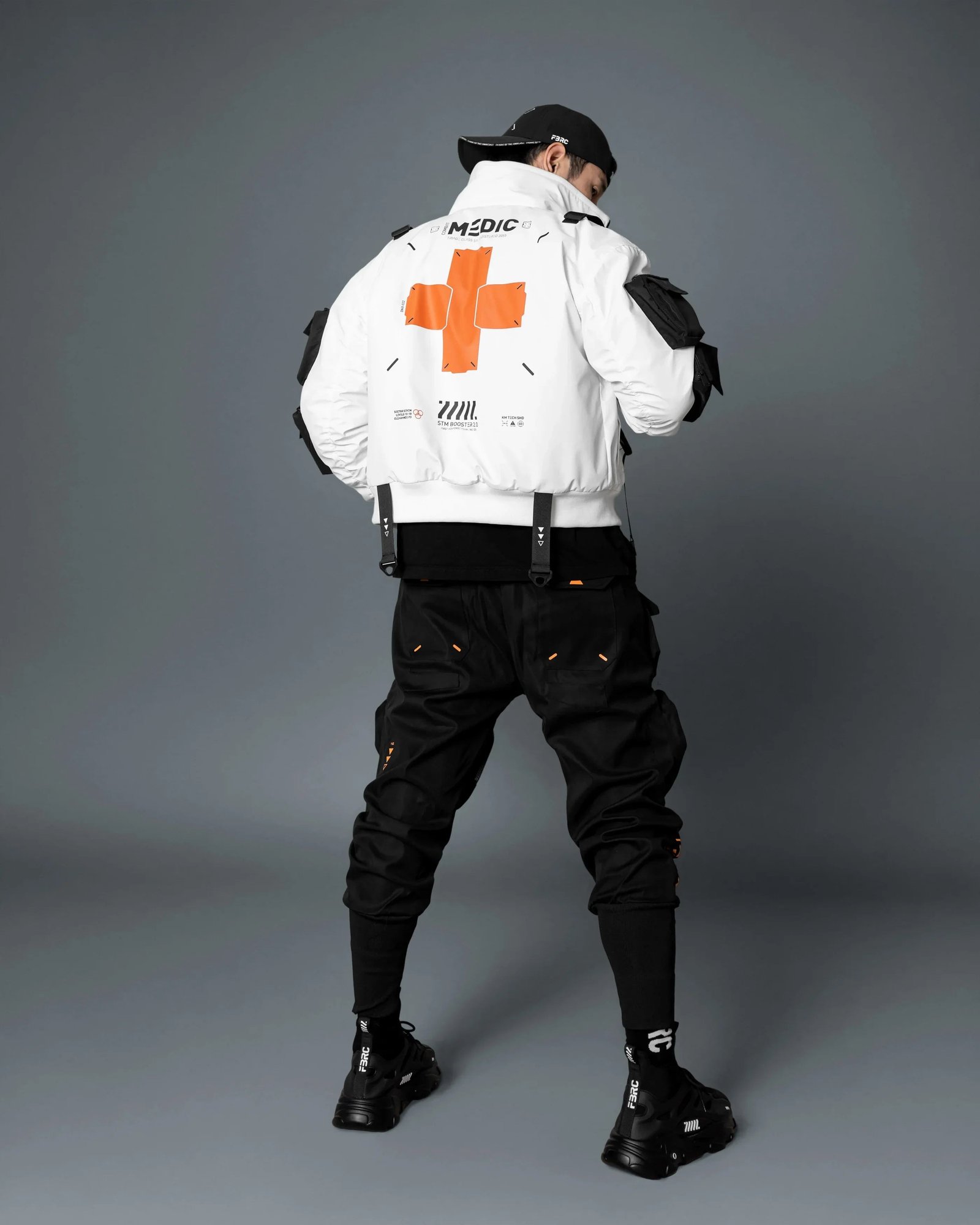 Medic White Short Bomber Jacket 3