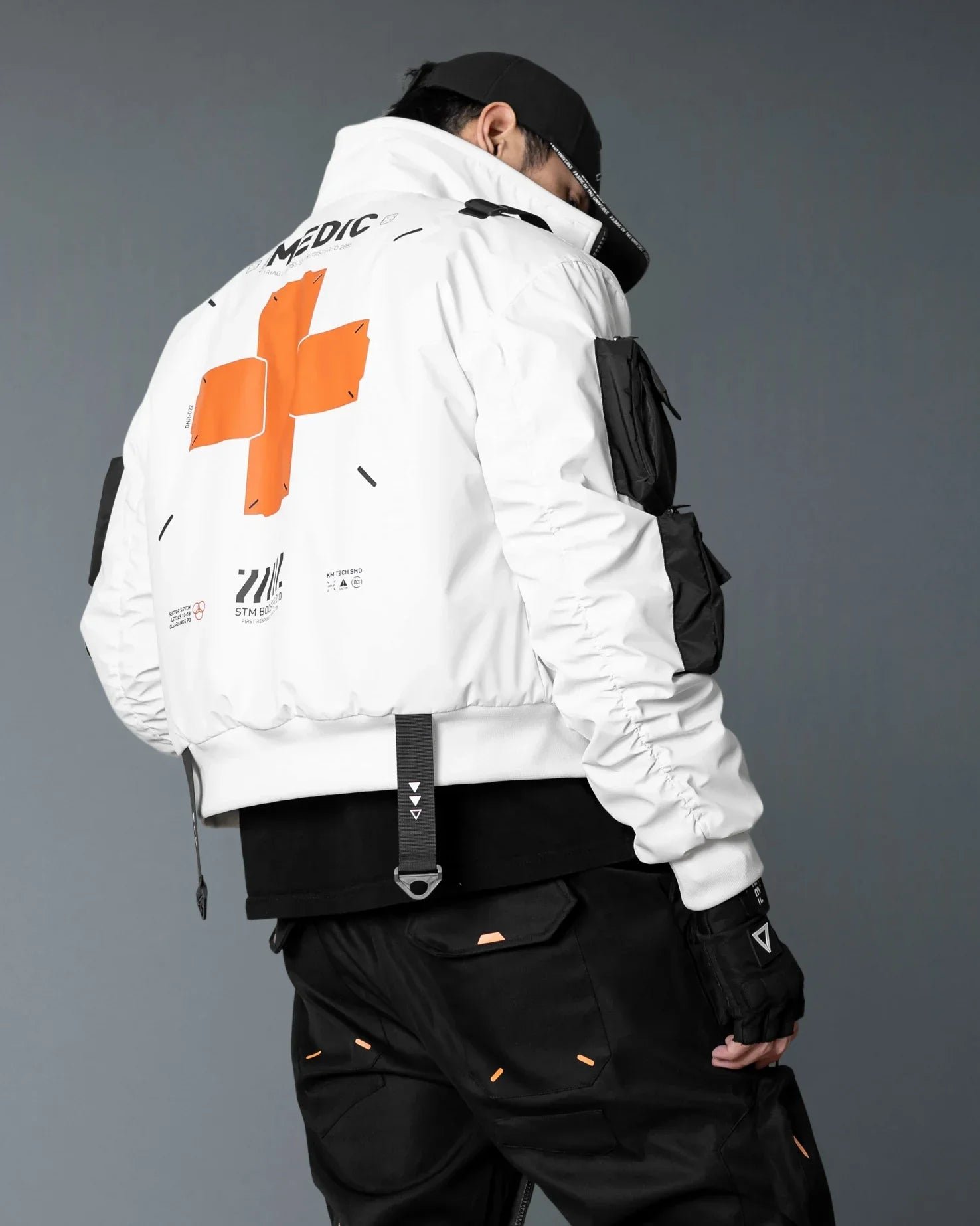 Medic White Short Bomber Jacket 5