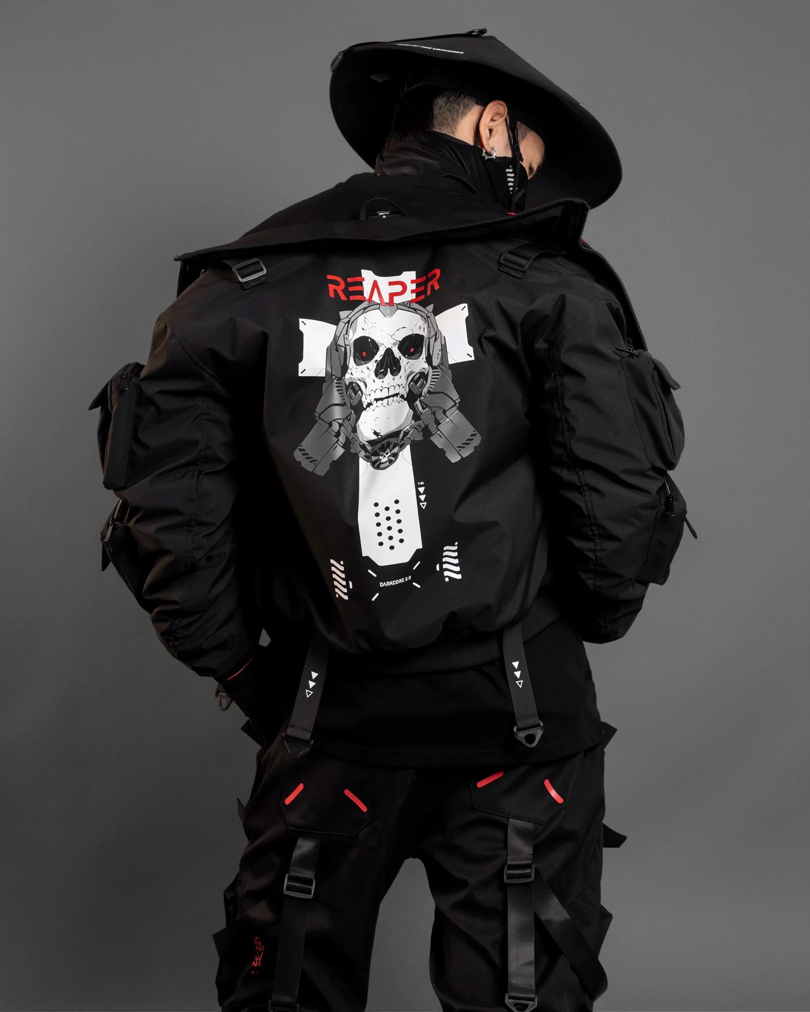 Reaper Black Short Bomber Jacket 4