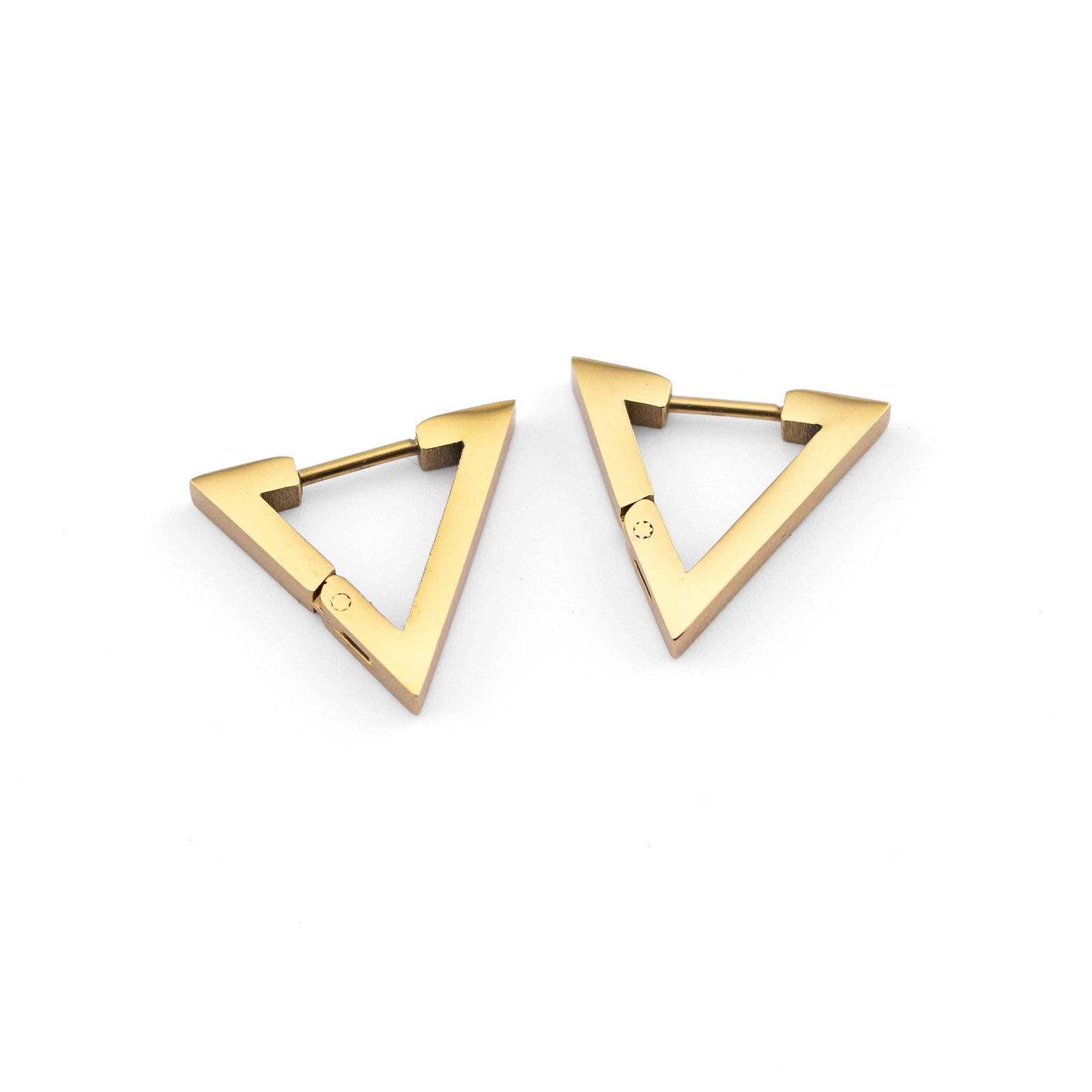 Triangle Gold Stainless Steel Earrings 2