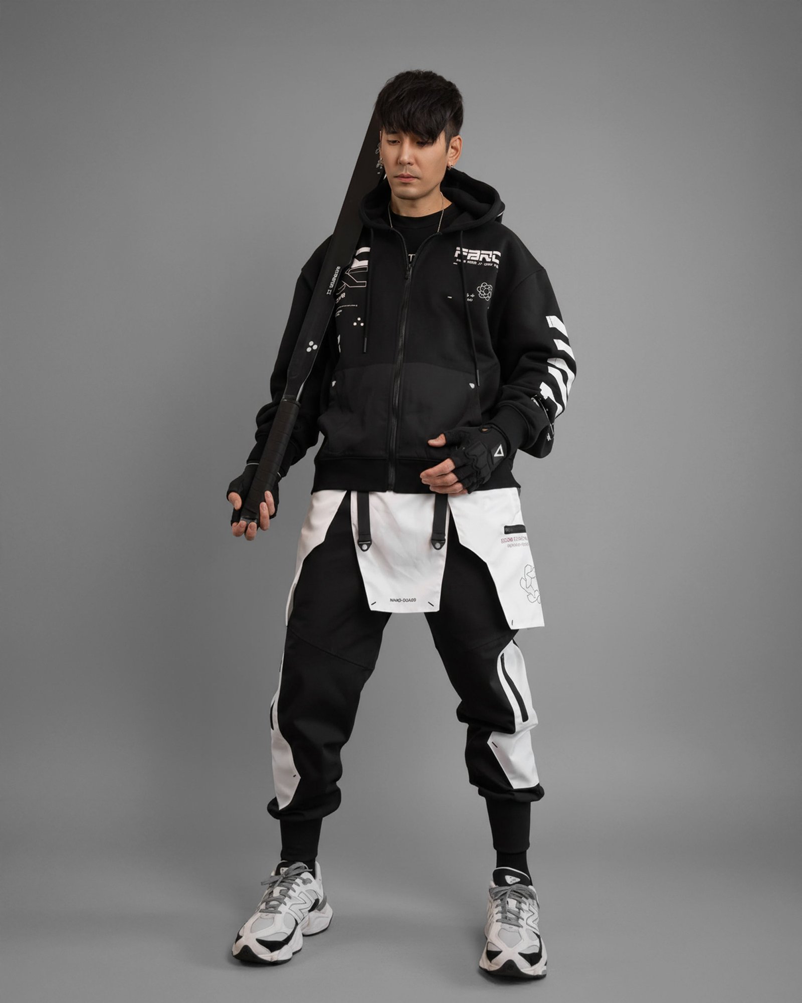 Y-2070 Black Zip Hoodie 10