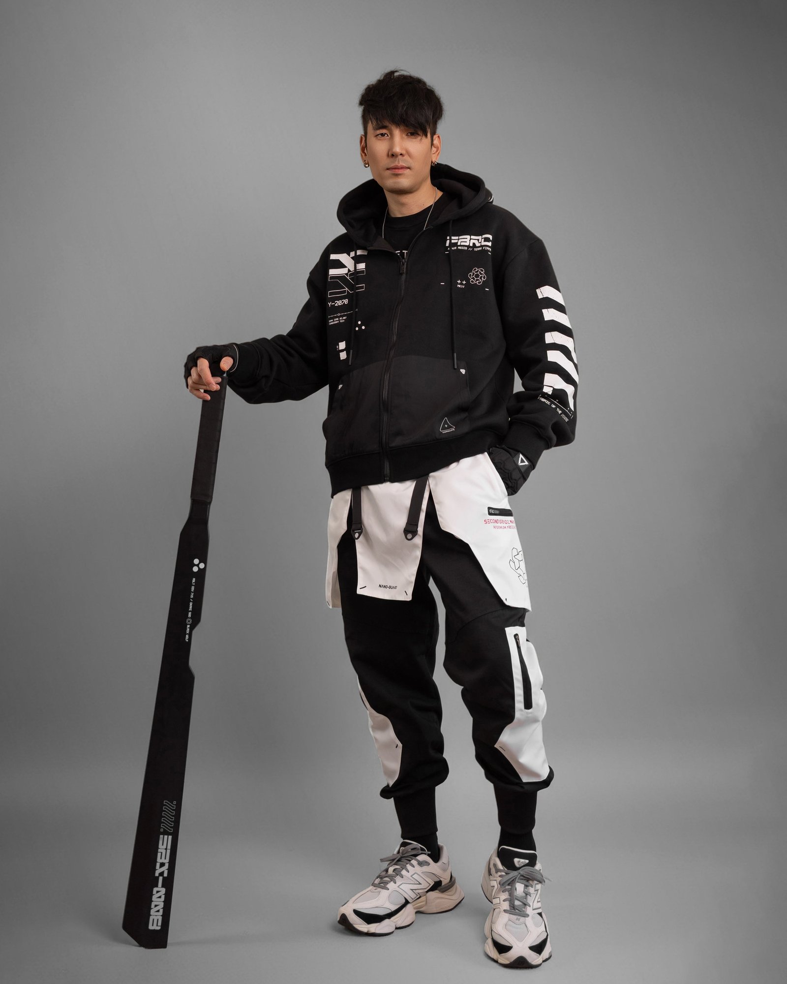 Y-2070 Black Zip Hoodie 7