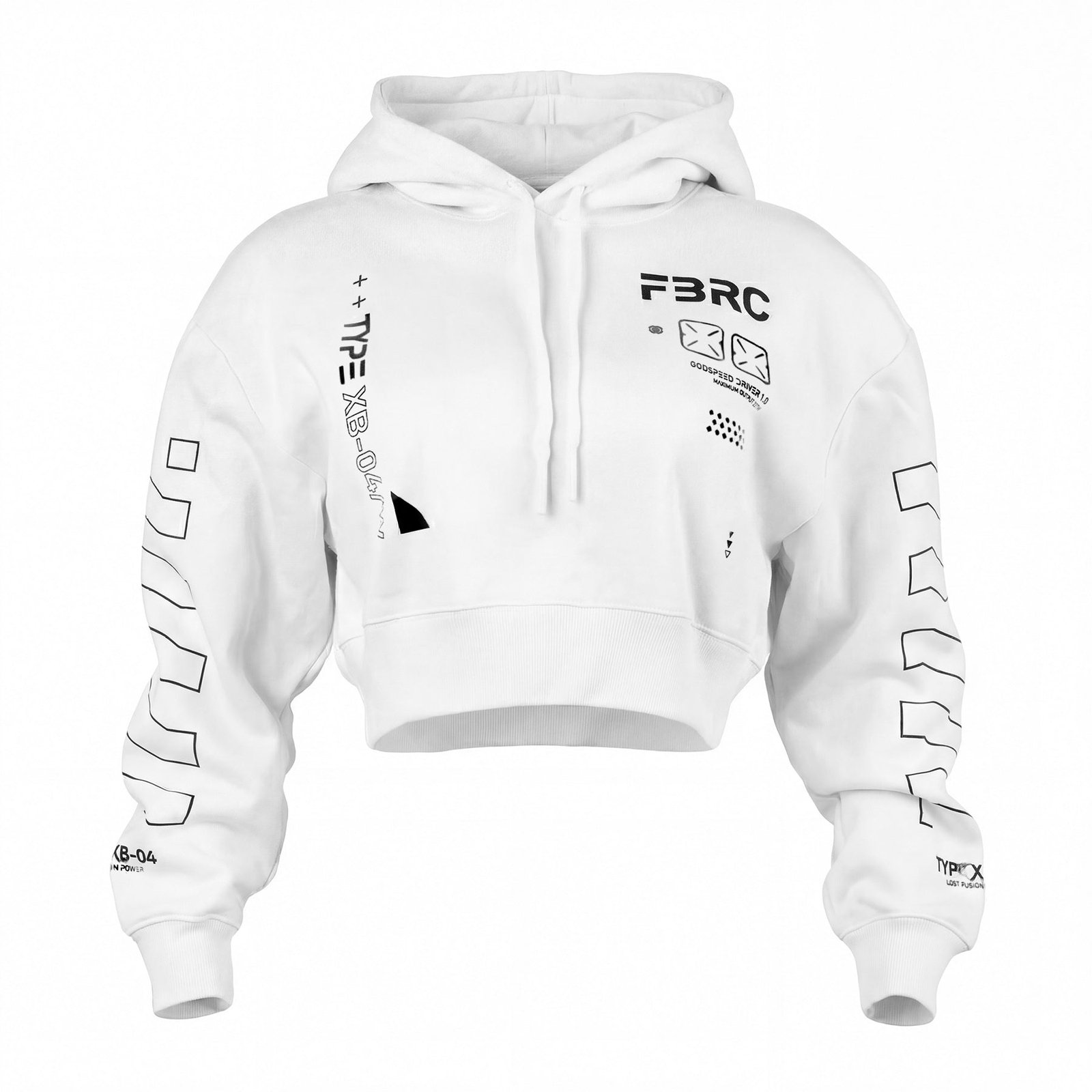 XB-04 White Crop Hoodie 2