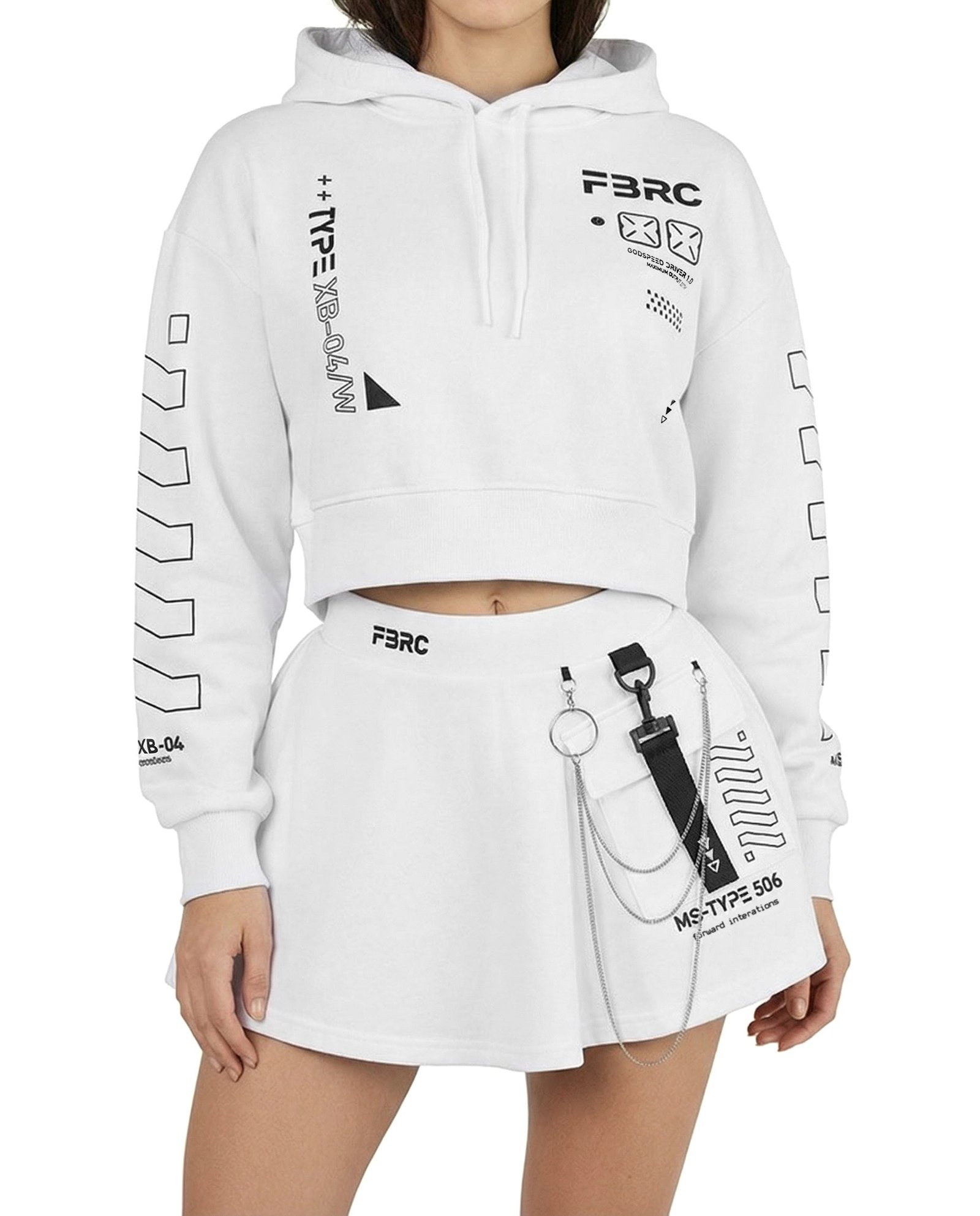 XB-04 White Crop Hoodie 3