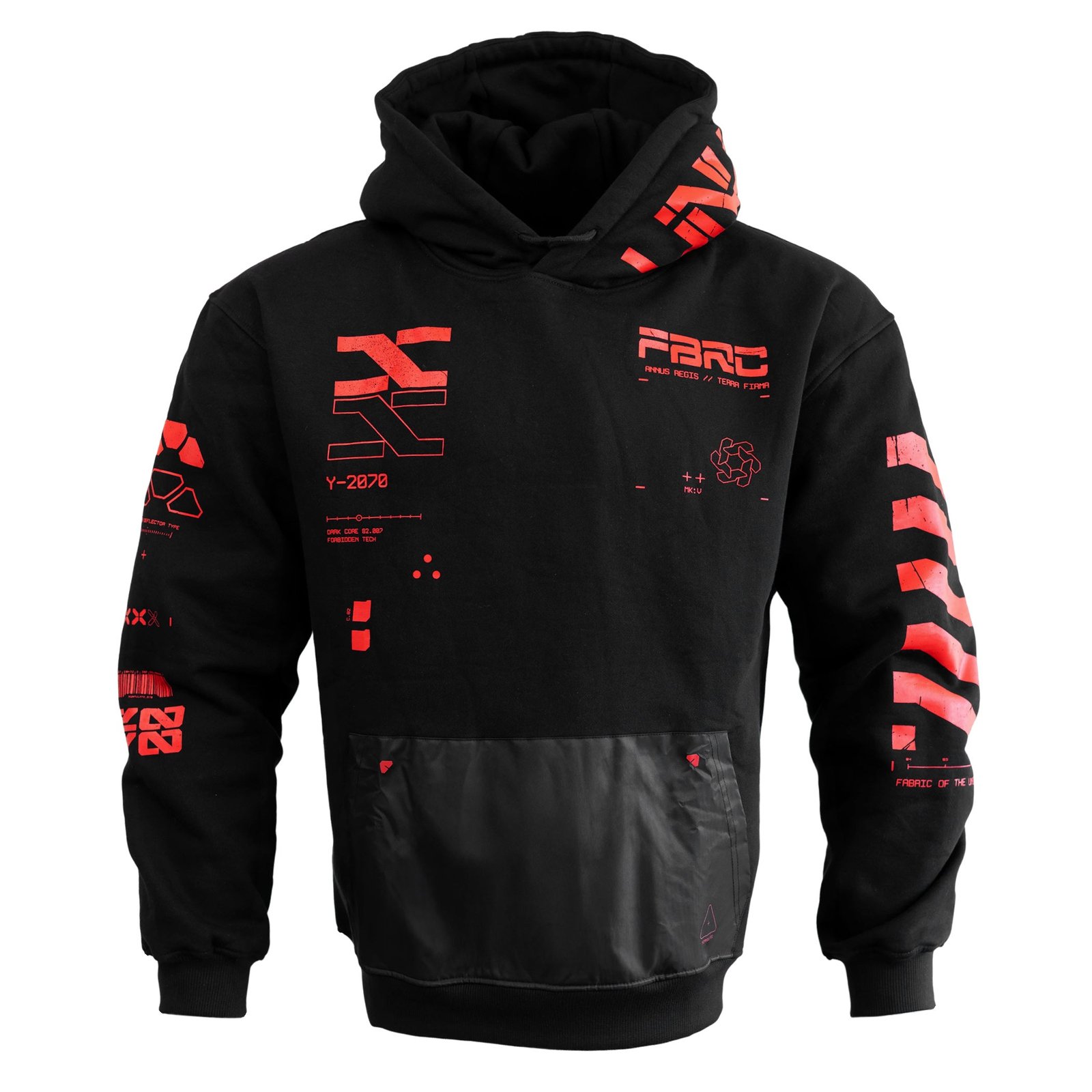 Y-2070 Black Red Hoodie 2