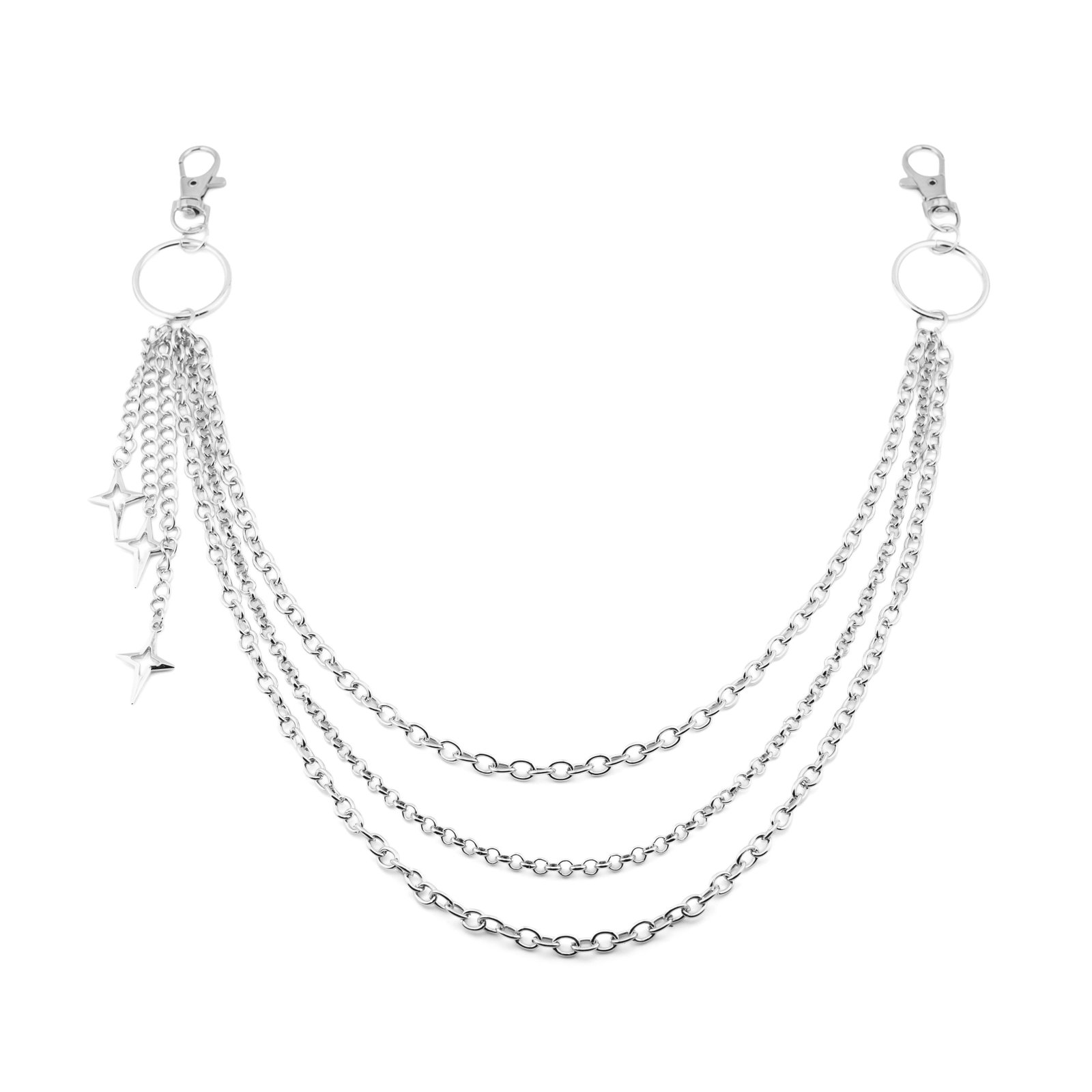 Triple Star Silver Waist Chain