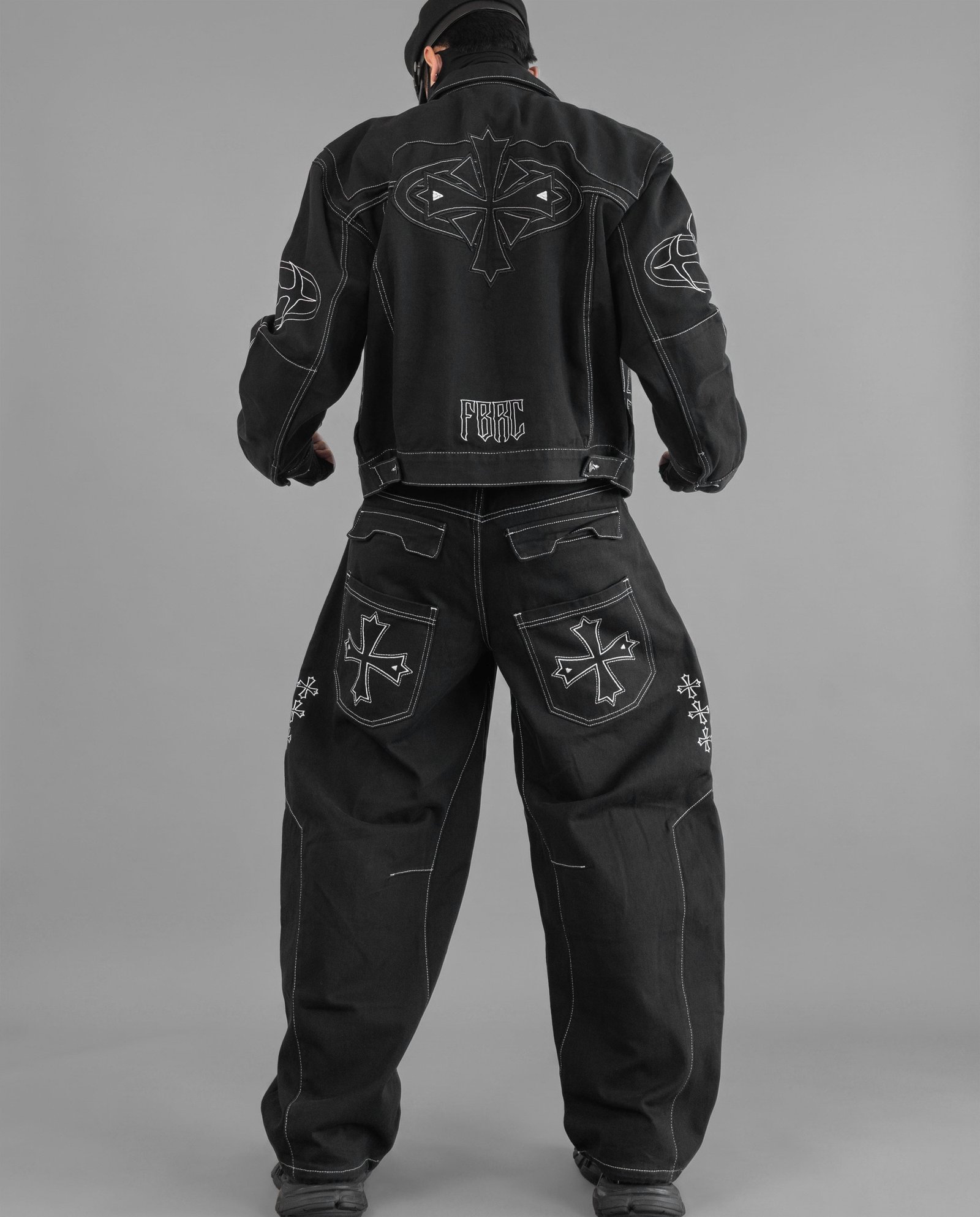 BRE-Cross Black Denim Jacket 12