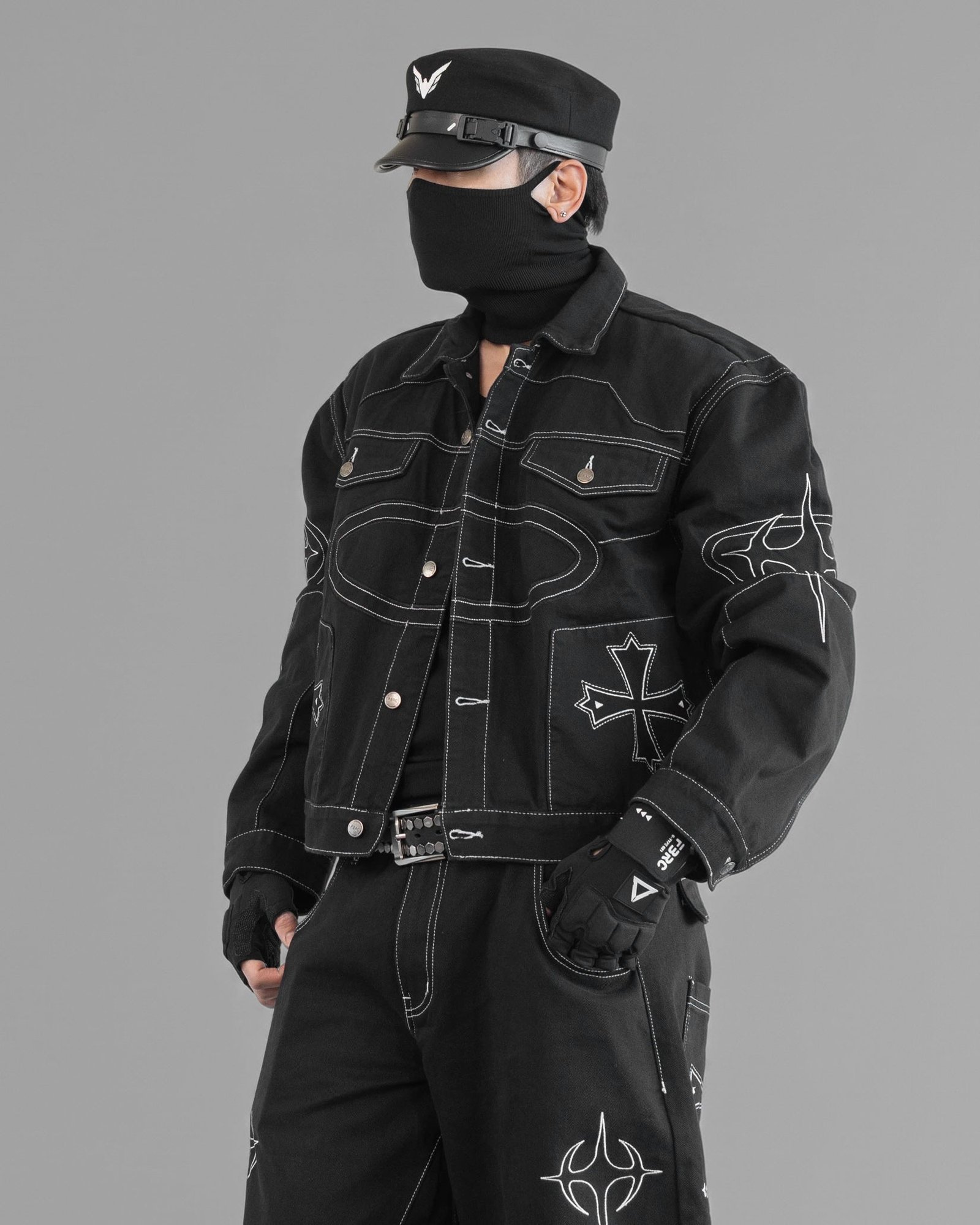 BRE-Cross Black Denim Jacket 6