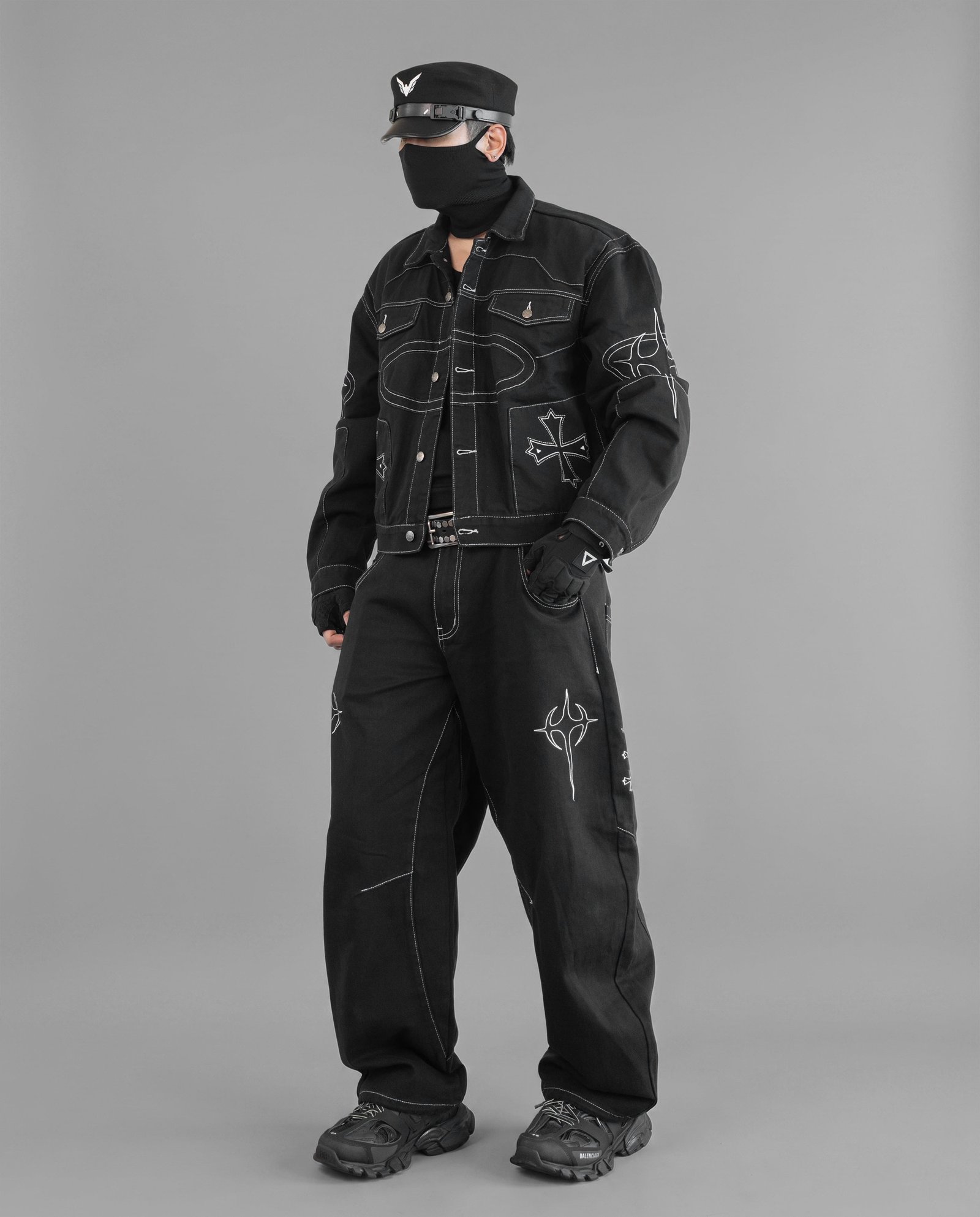 BRE-Cross Black Denim Jacket 8