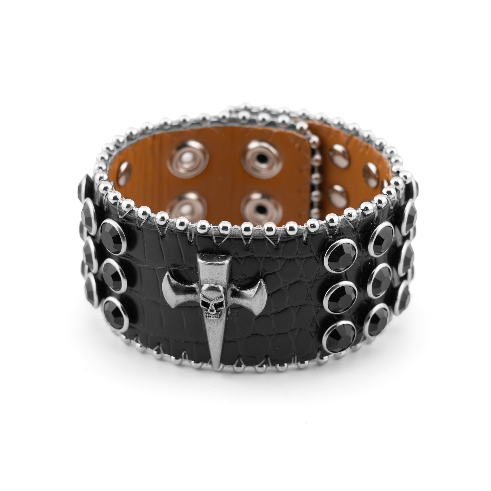 Stone Studded Pleather Bracelet 2