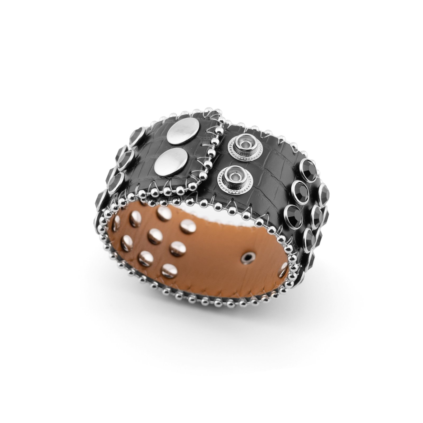 Stone Studded Pleather Bracelet 3